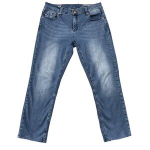 Mugsy Jeans Mens 34x27* Lake Shores Flex Straight Leg Blue Denim